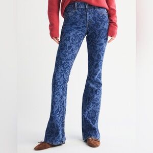 Abercrombie and fitch mid rise bootcut floral print denim jean